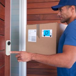 5MP WiFi Video Doorbell. Fixed 2.0mm Lens (164°). Maximum IR LED Length 5 M (16.50 Ft). 32GB Micro SD Included 12VDC. Customizable Call Responses. Included Angled Brackets